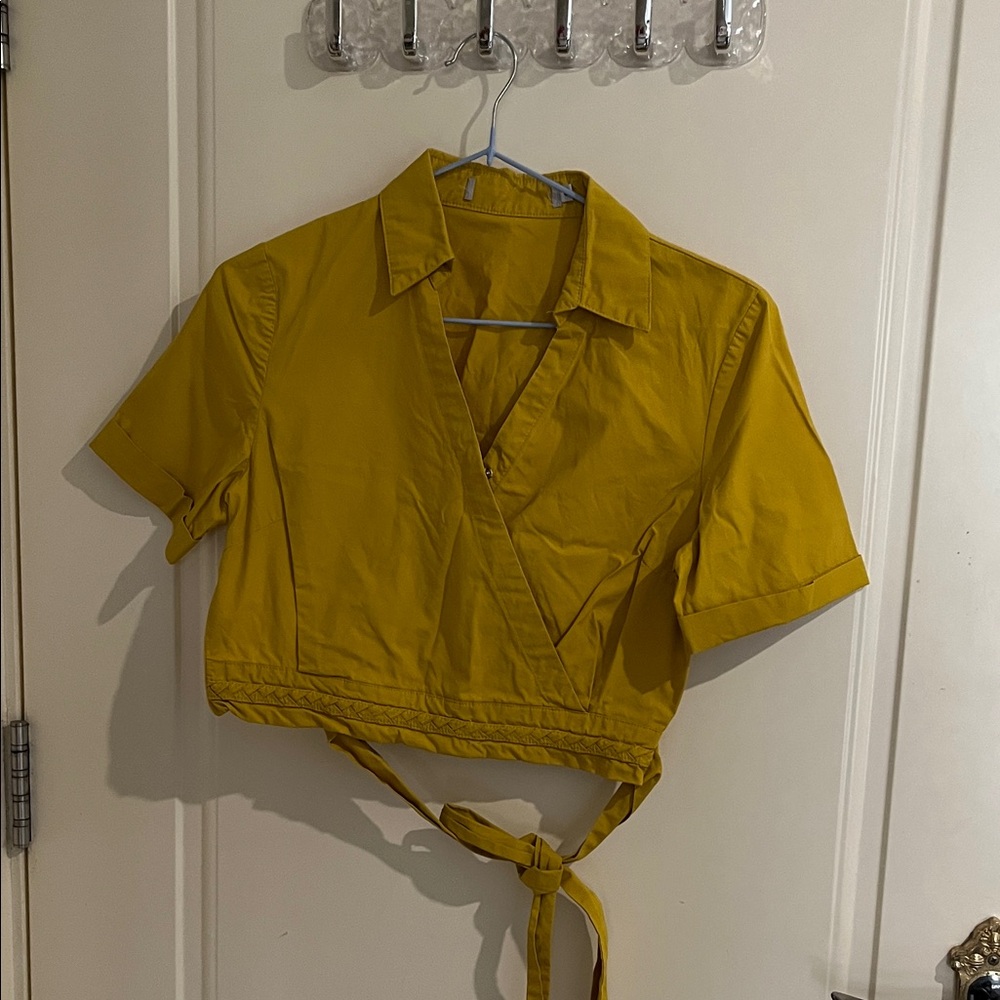 Women’s Mustard Wrap Crop Top